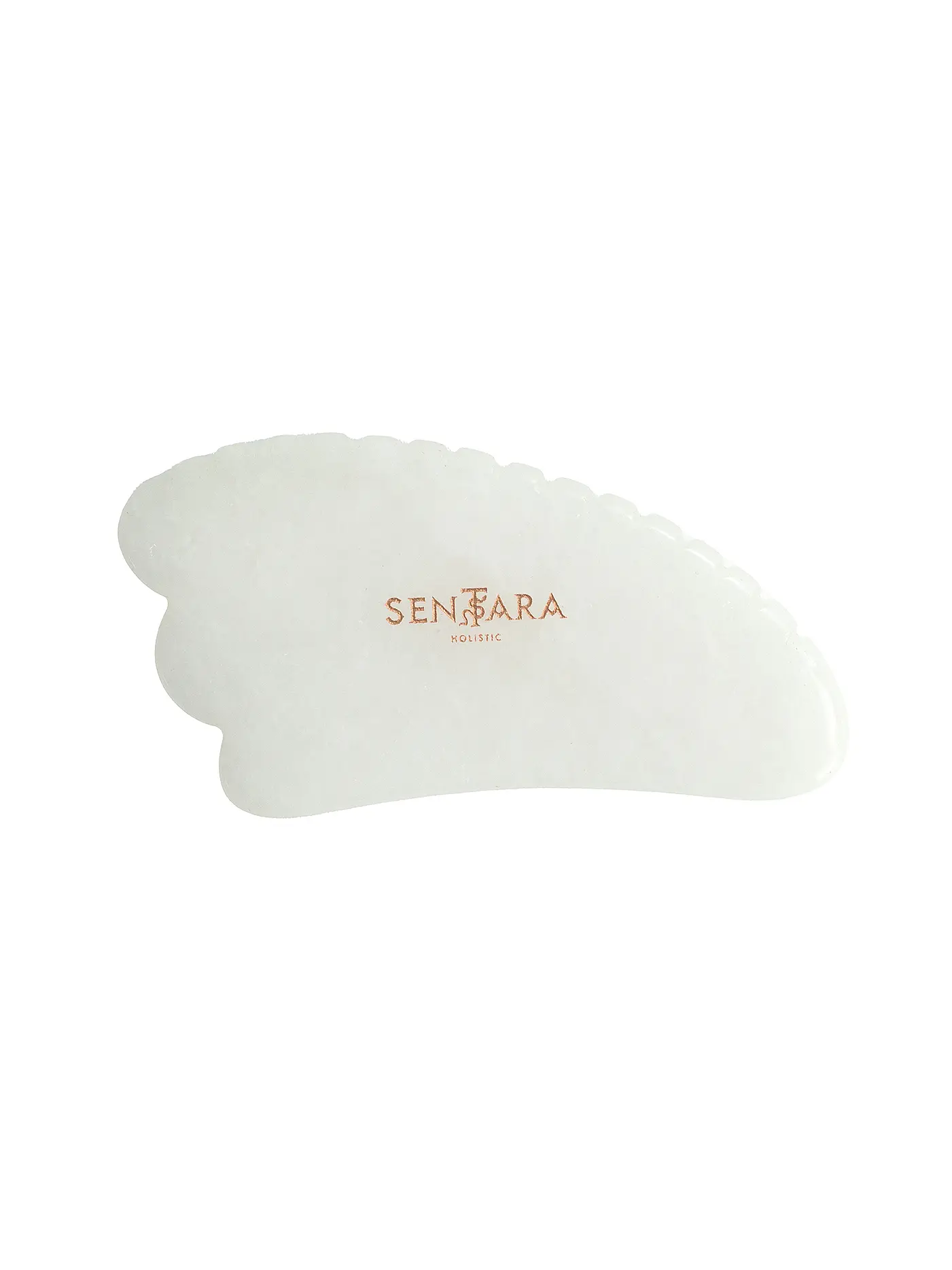 SENTARA | Massagestein - Gua Sha Horn mit Zähnen Weisse Jade | 